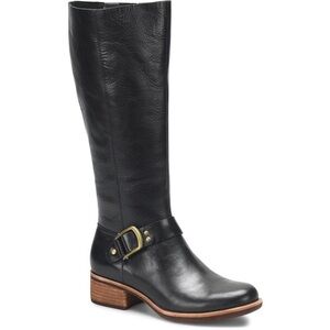 NWT Kork-Ease Cali Black Leather Knee-High Boots